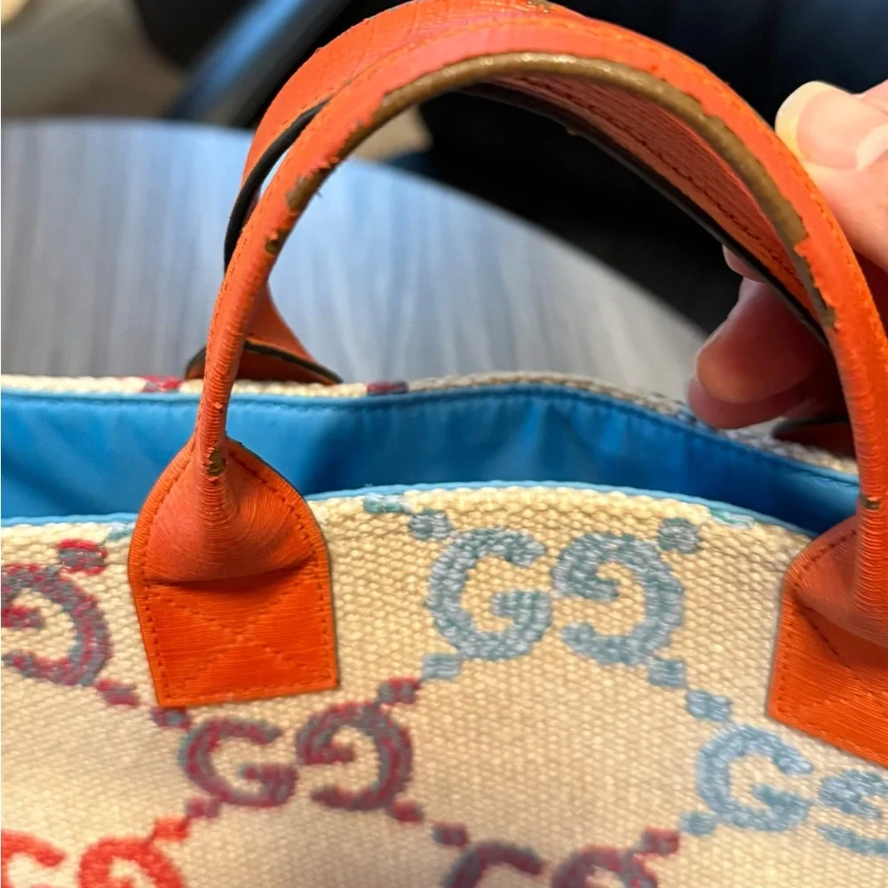 Authentic Gucci Multicolor Canvas Tote Bag - Picture 5 of 10